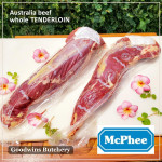 Beef Tenderloin frozen Australia (A) BUDGET steak cuts 2" 5cm price for 2pcs 600gr (eye fillet mignon daging sapi has dalam) brand NOLAN / McPHEE / CAG